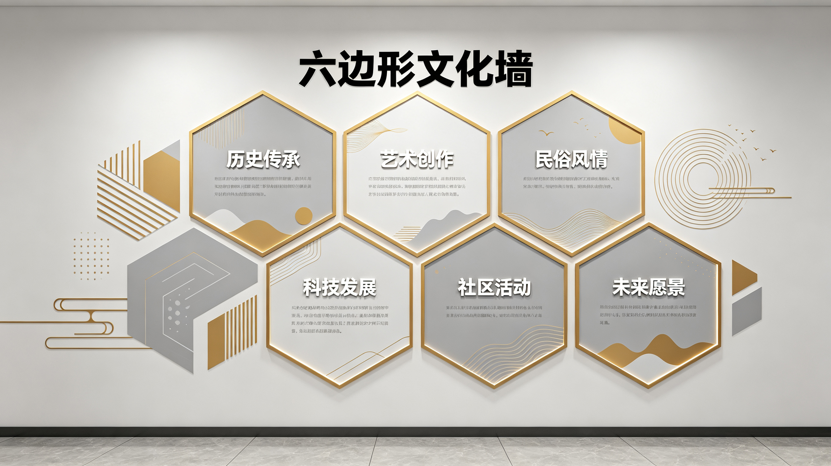 郴州企业文化墙 | 六边形信息美学